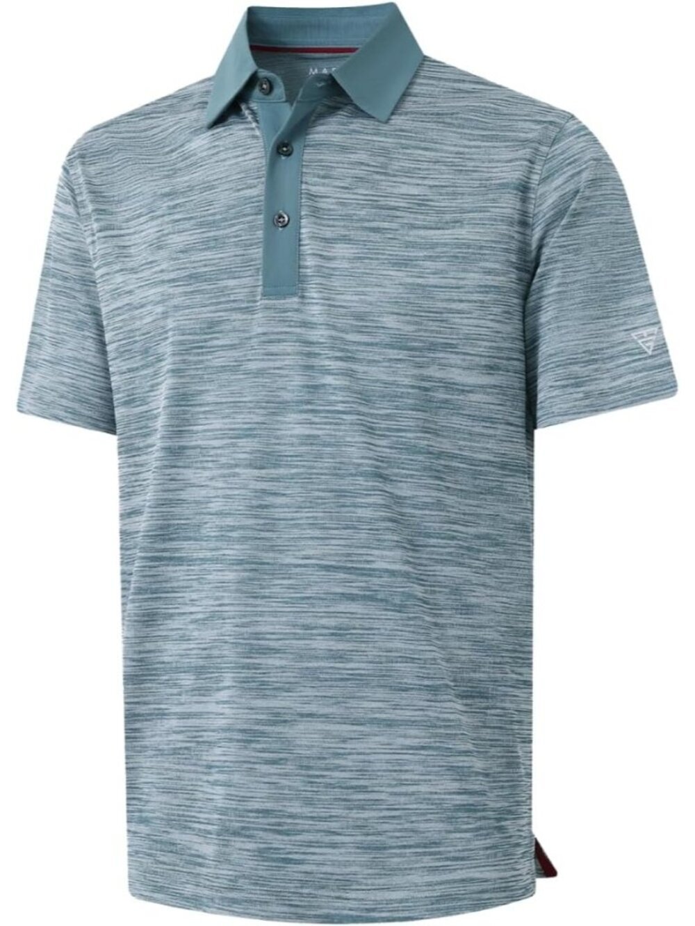 Men Slate Green Heather  Dry Fit Heather Pique Polo Shirt Moisture Wicking Casua